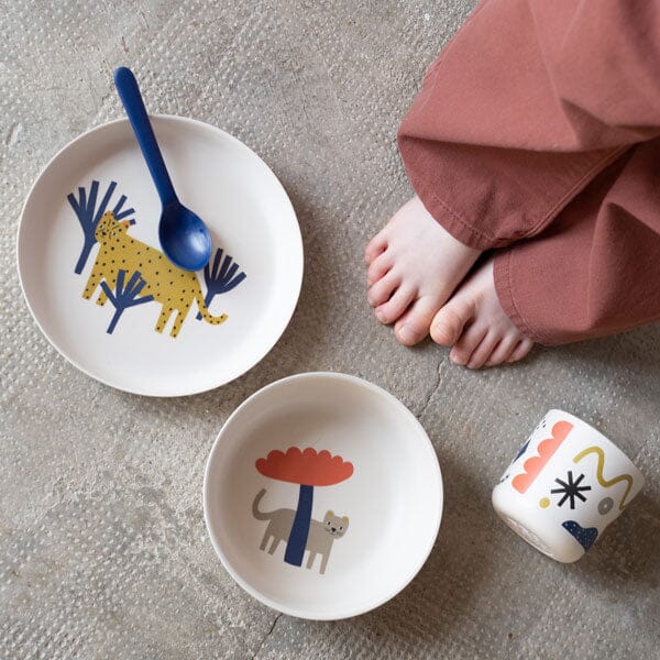 EKOBO USA - DS - Illustrated Bamboo Kid Set - Leopard