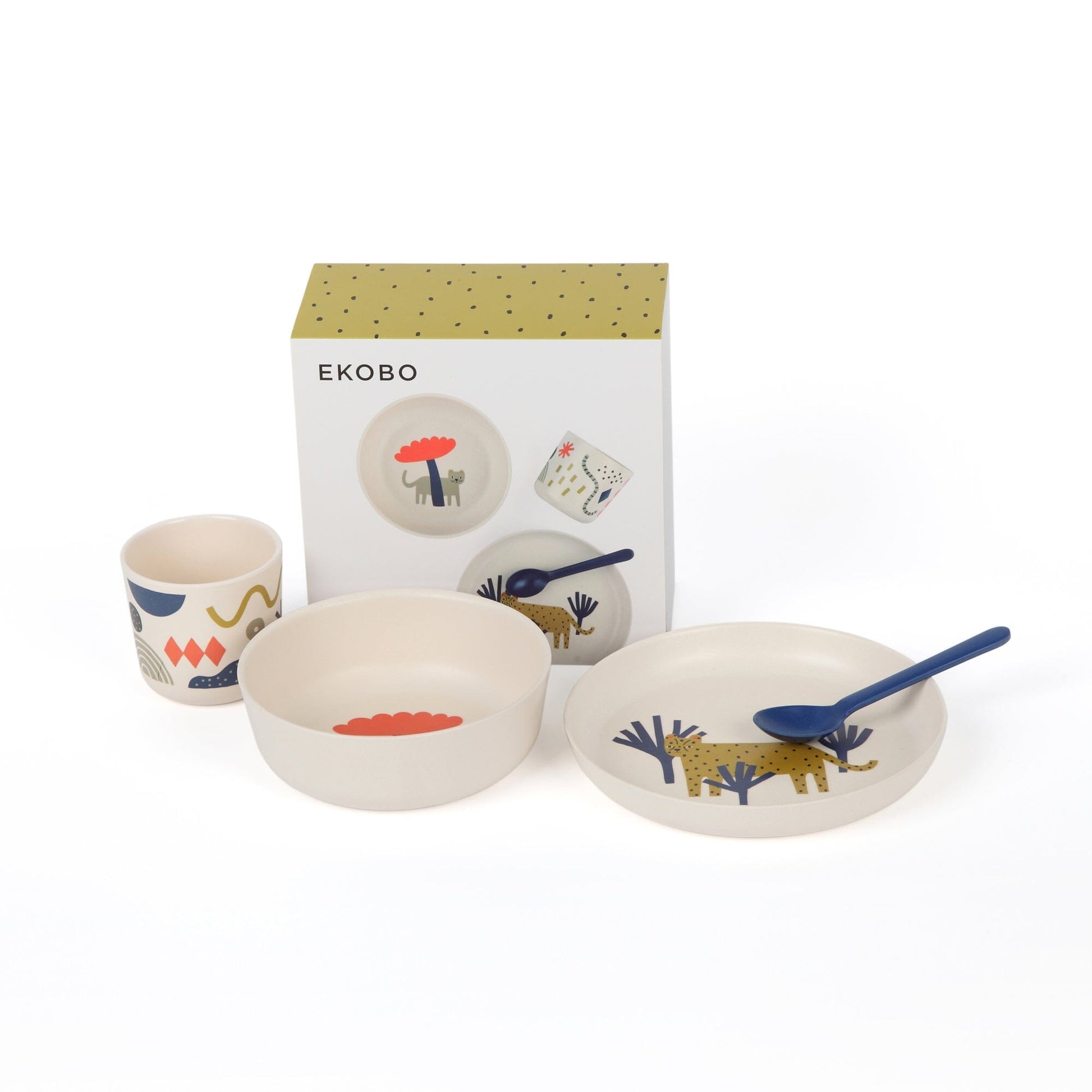 EKOBO USA - DS - Illustrated Bamboo Kid Set - Leopard