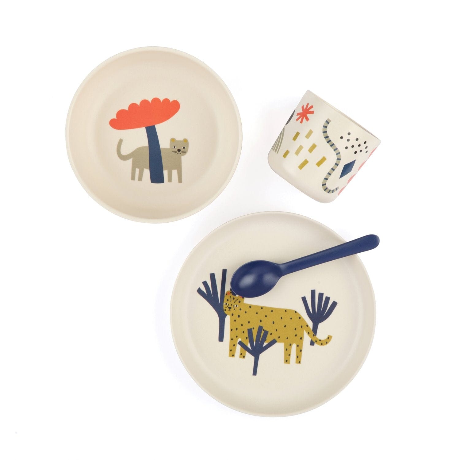 EKOBO USA - DS - Illustrated Bamboo Kid Set - Leopard