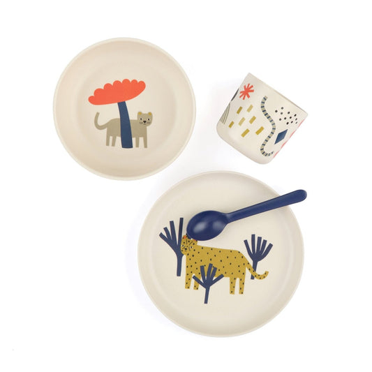 EKOBO USA - DS - Illustrated Bamboo Kid Set - Leopard