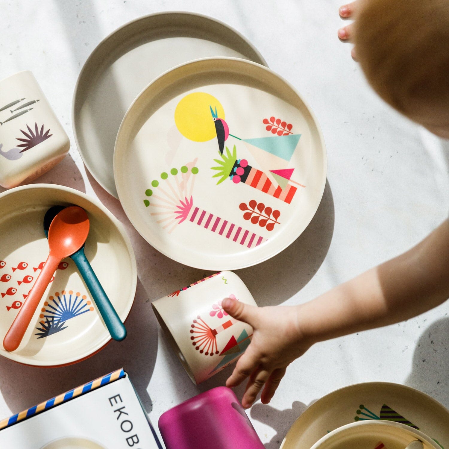 EKOBO USA - DS - Illustrated Bamboo Kid Set - Trees