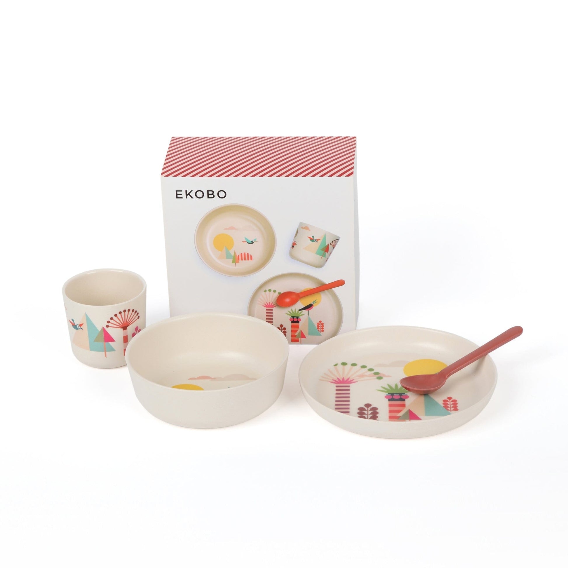 EKOBO USA - DS - Illustrated Bamboo Kid Set - Trees
