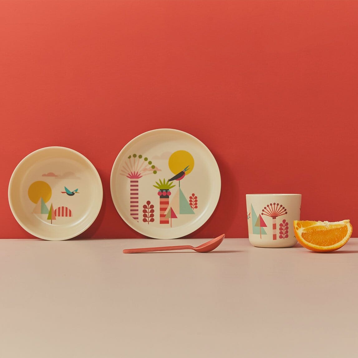 EKOBO USA - DS - Illustrated Bamboo Kid Set - Trees
