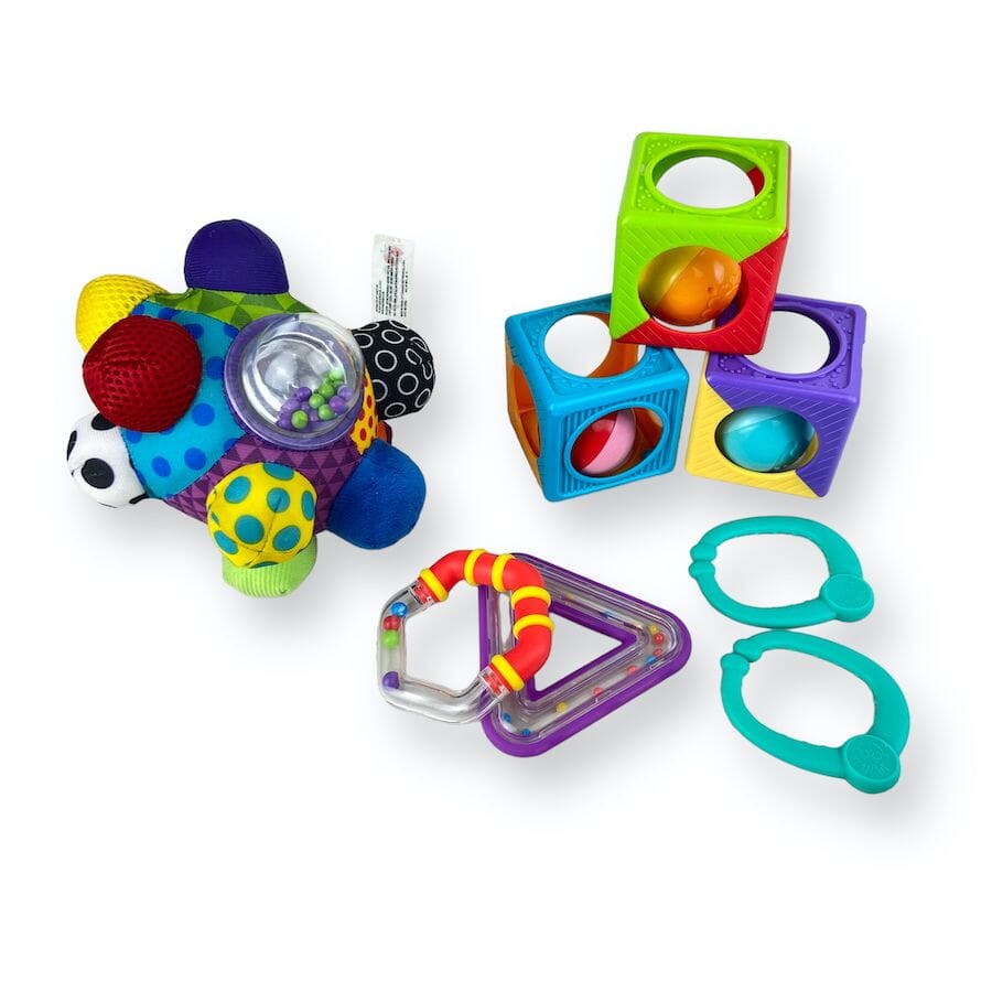Mixed Brands - Infant Sensory Toy Bundle - Ball & Blocks