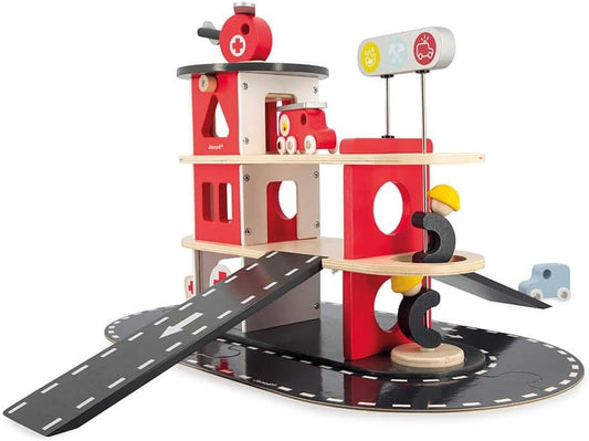 Janod Wooden Toy Fire Station