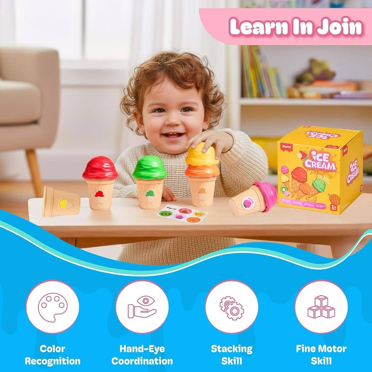 JoyCat Ice Cream Sorting and Stacking Cone Set 