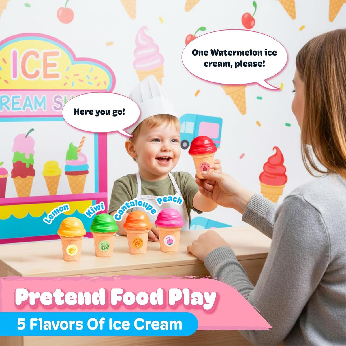 JoyCat Ice Cream Sorting and Stacking Cone Set 
