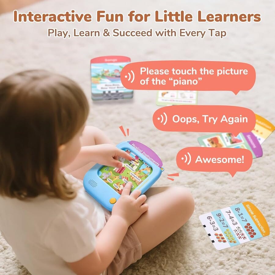 JoyCat Kids Learning Pad with Phonics Flash Cards Toys 