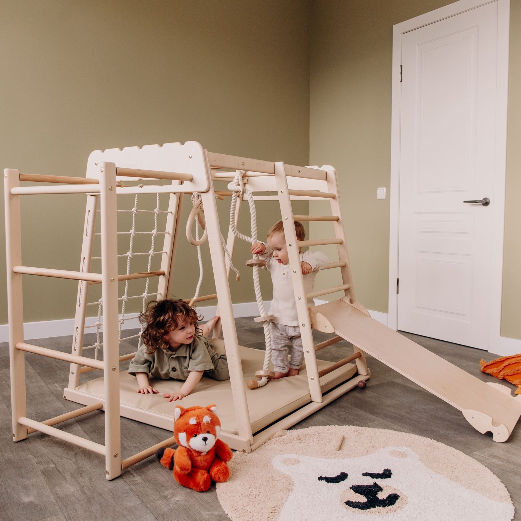 Wooden Jungle Gym Playset – Wood and Hearts – TOYCYCLE