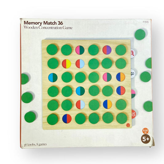 Kid-O Memory Match 36 Wooden Concentration Game Toys 