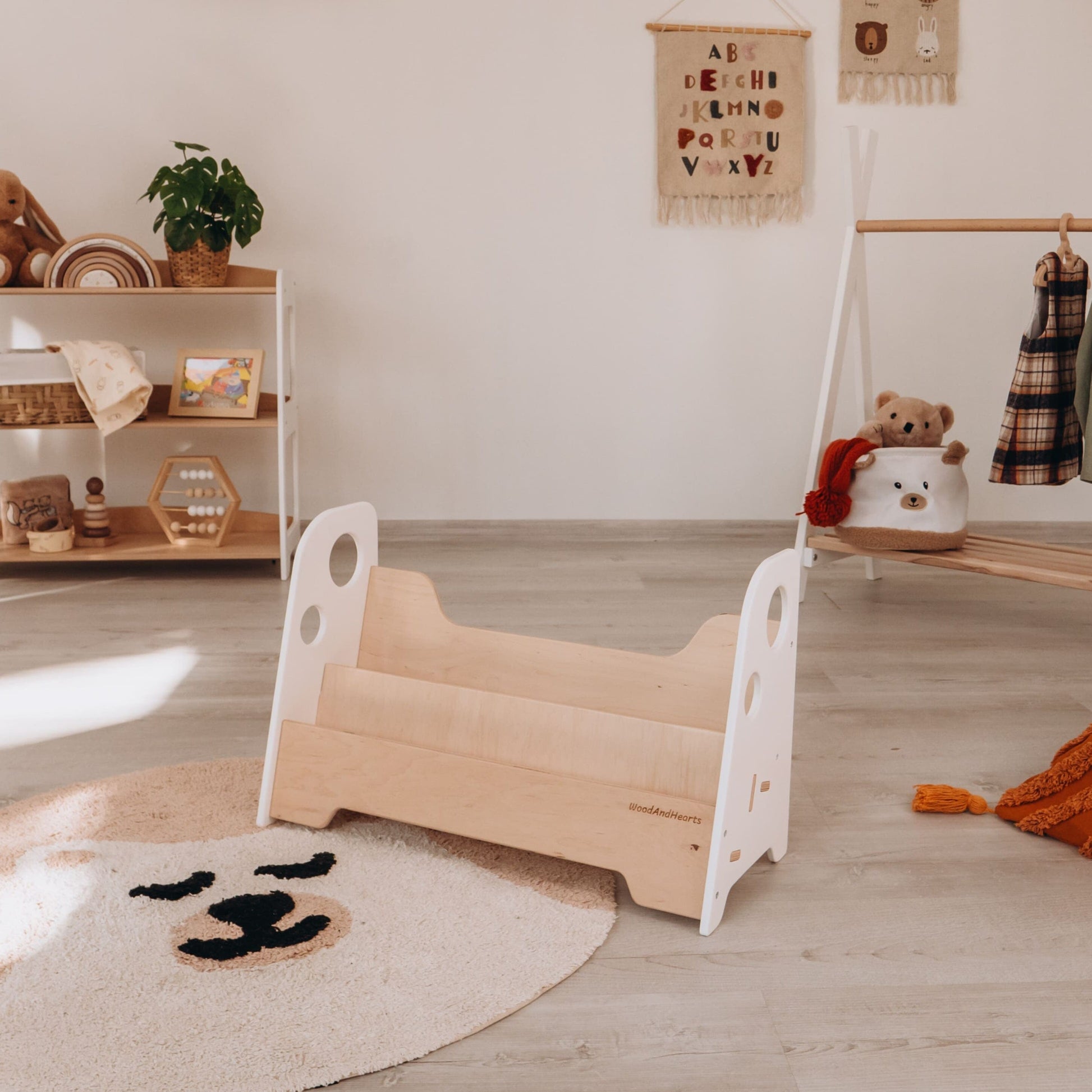 Kids Wooden Bookshelf Shelf 