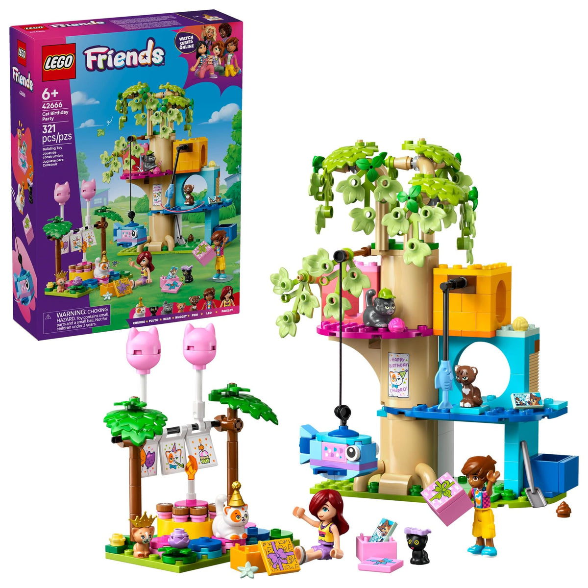 LEGO Friends Cat Birthday Party & Tree House 42666
