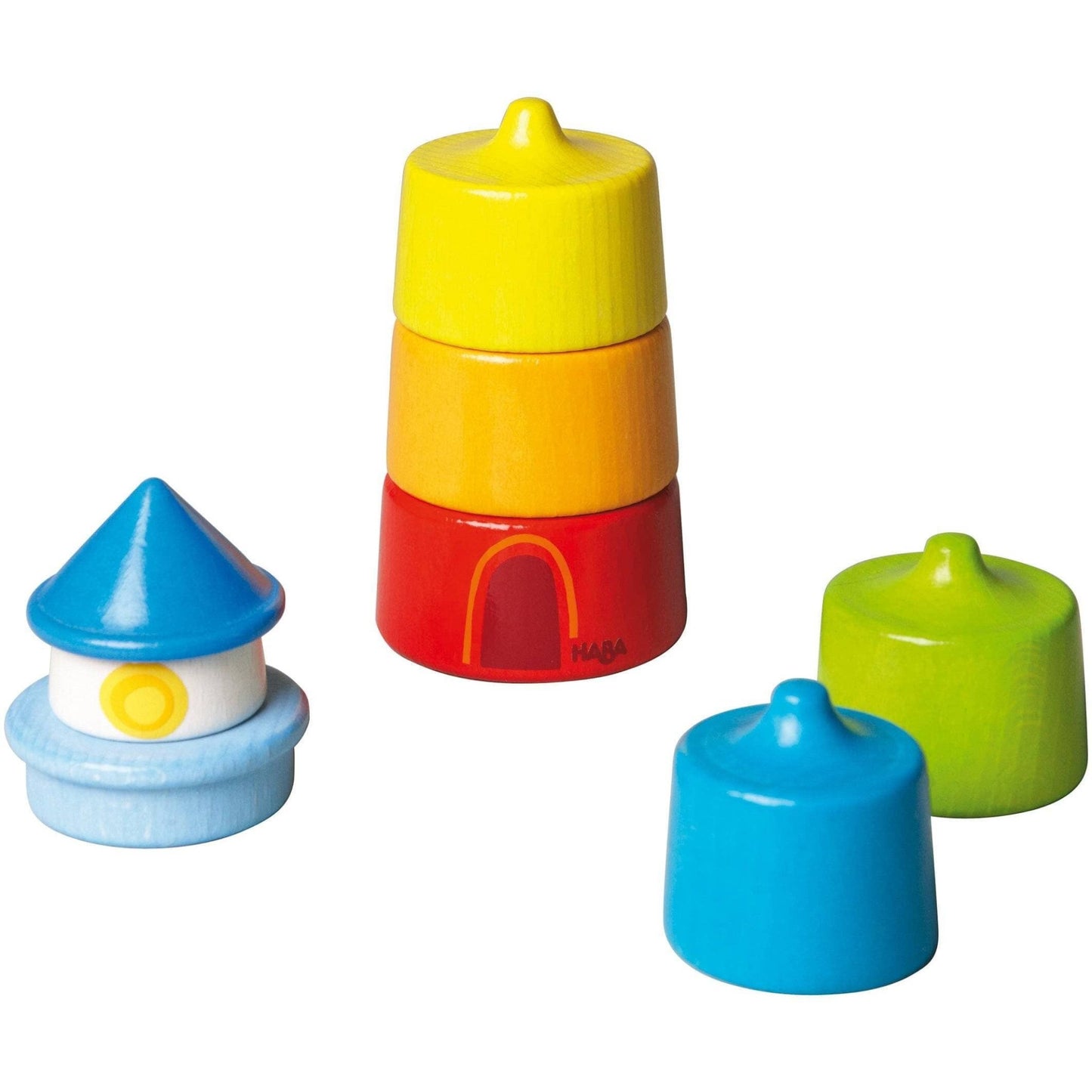 HABA USA - Lighthouse Wooden Rainbow Stacker