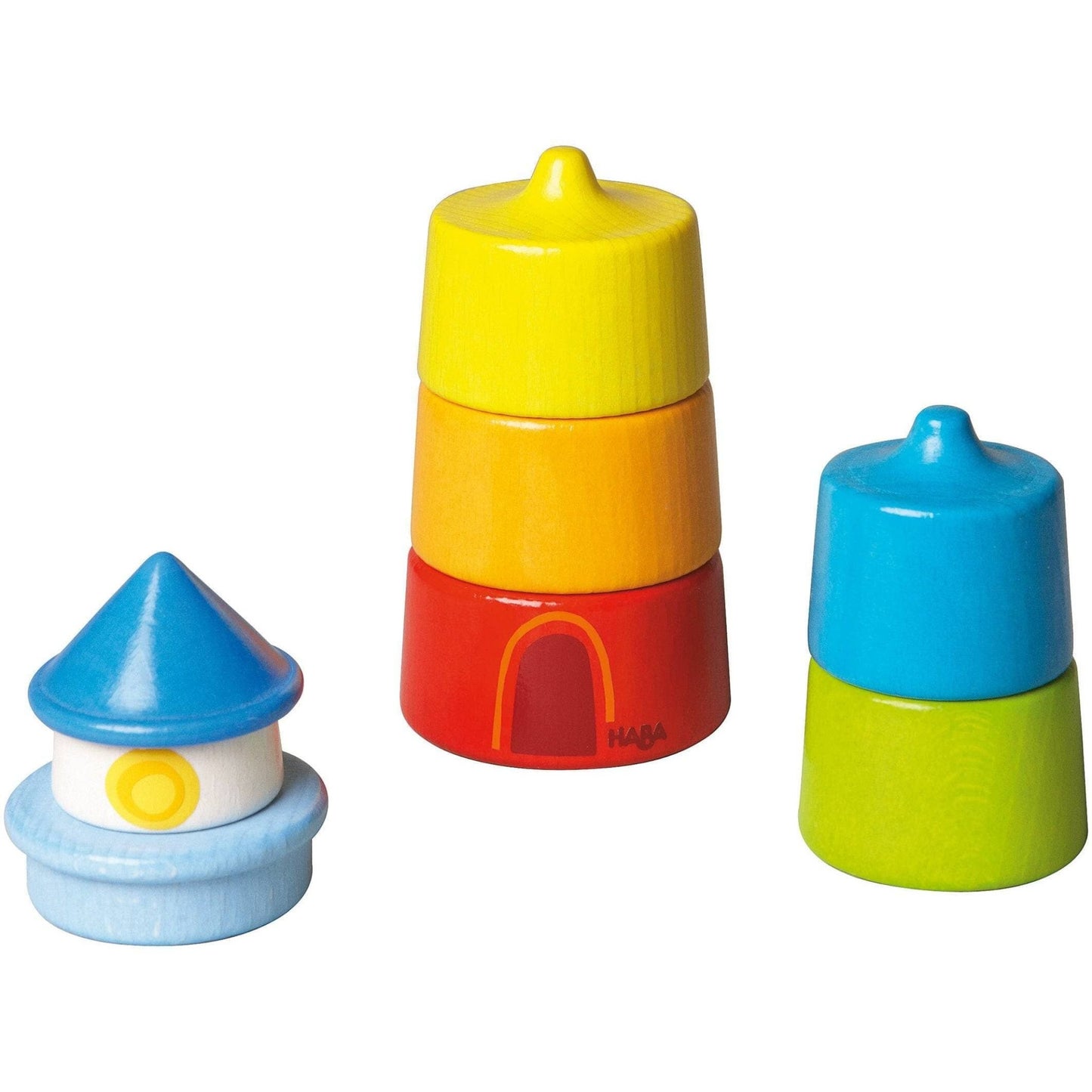 HABA USA - Lighthouse Wooden Rainbow Stacker