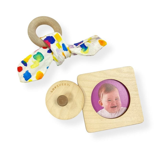 Lovevery First Puzzle & Crinkle Bow Toys 