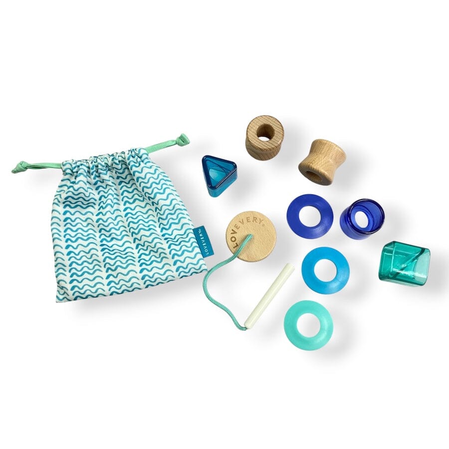 Lovevery Threadable Bead Kit Toys Transparent Colored Beads 