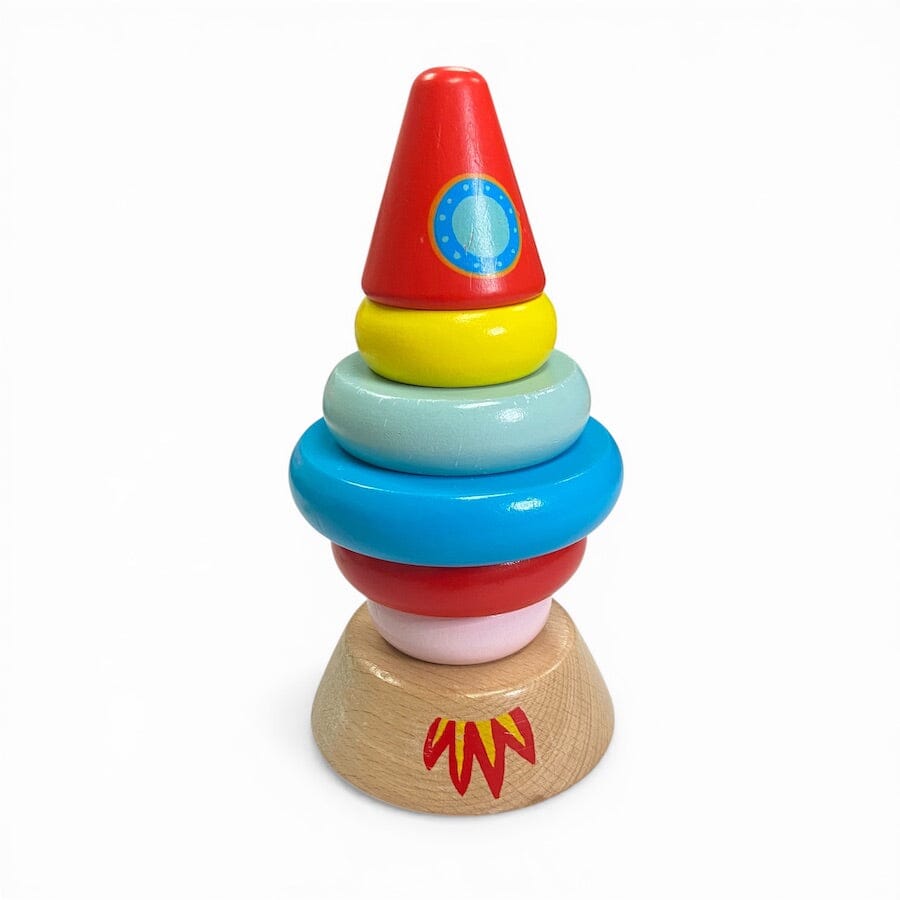 Magnetic Wood Stacker Rocket Toys 