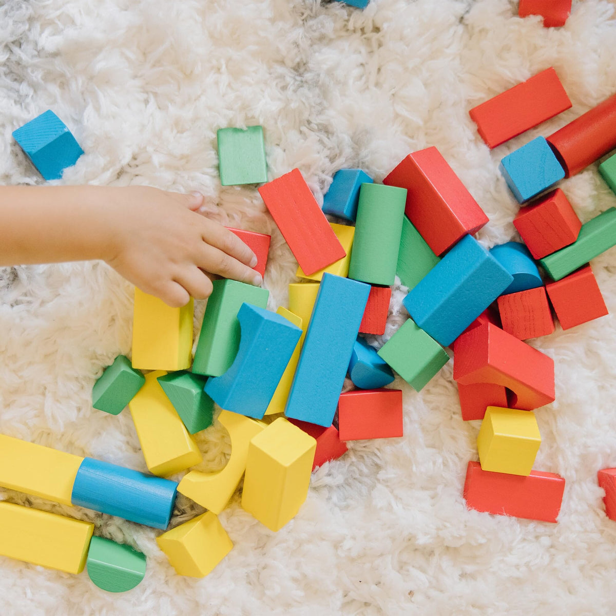 Melissa & Doug 100 Wooden Building Blocks with Storage Box MND481