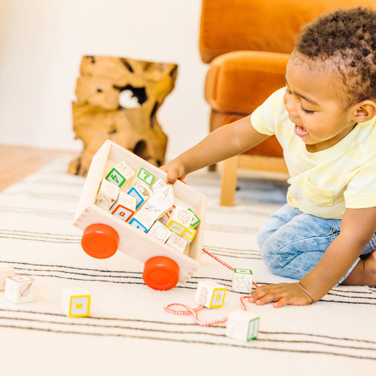 Melissa & Doug Classic ABC Wooden Block Cart MND1169