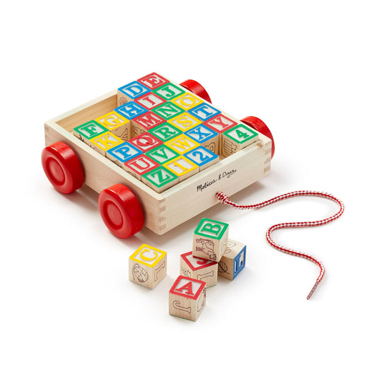 Melissa & Doug Classic ABC Wooden Block Cart MND1169