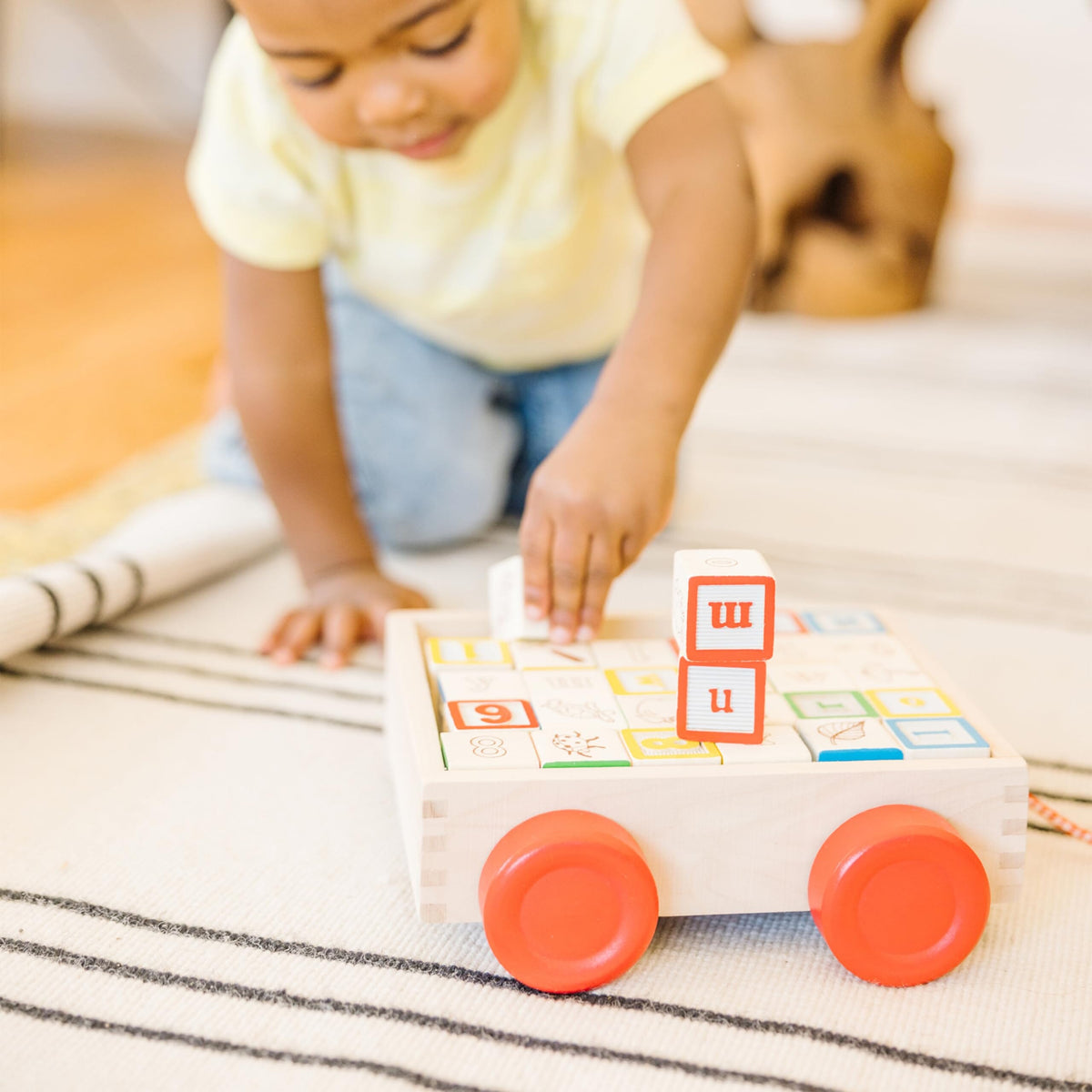 Melissa & Doug Classic ABC Wooden Block Cart MND1169