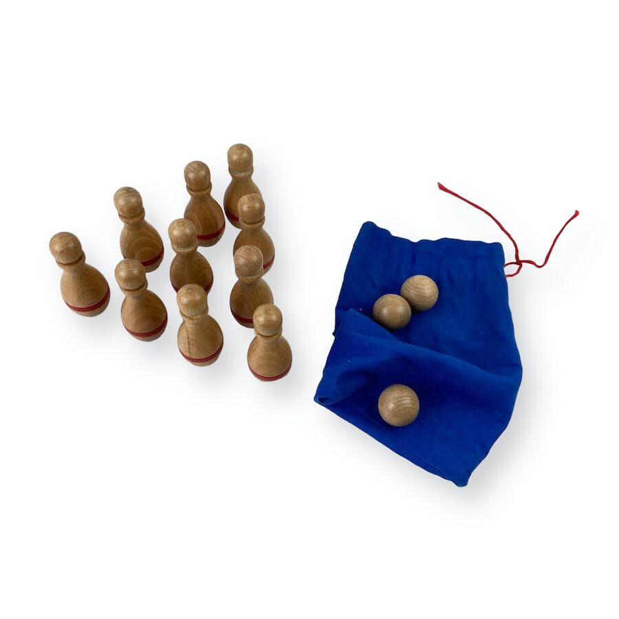 TOYCYCLE - Miniature Wooden Bowling Set