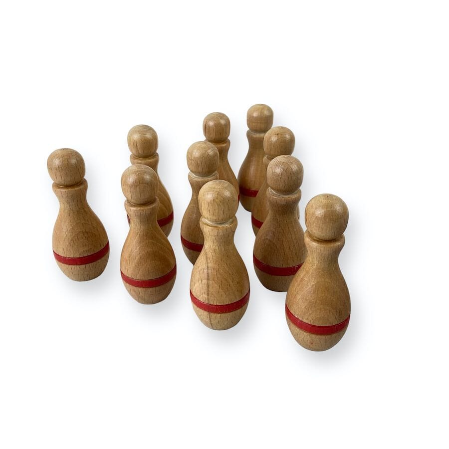 Miniature Wooden Bowling Set Toys 