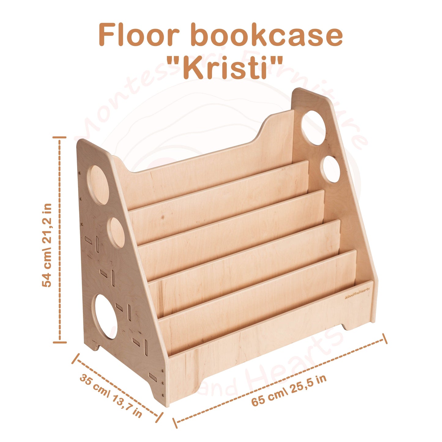 Montessori Bookshelf dimensions