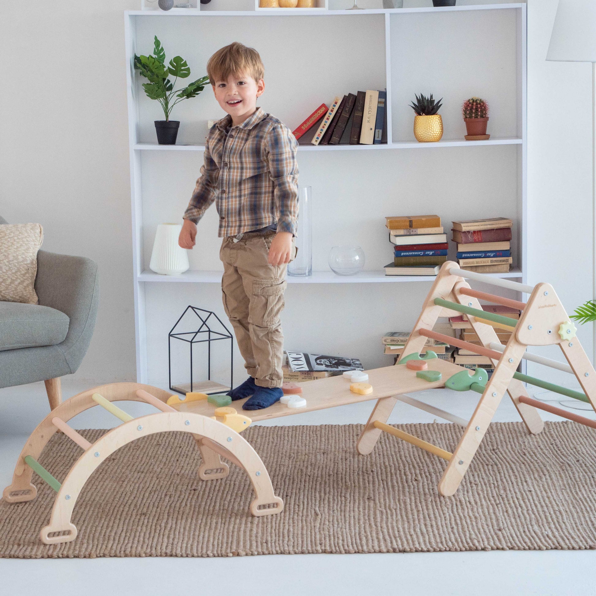 Montessori Climbing Set of 3 Climbing Set Morning Light Rocks Small