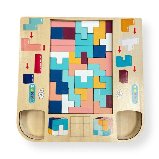 Montessori Wooden Tetris Game Games 