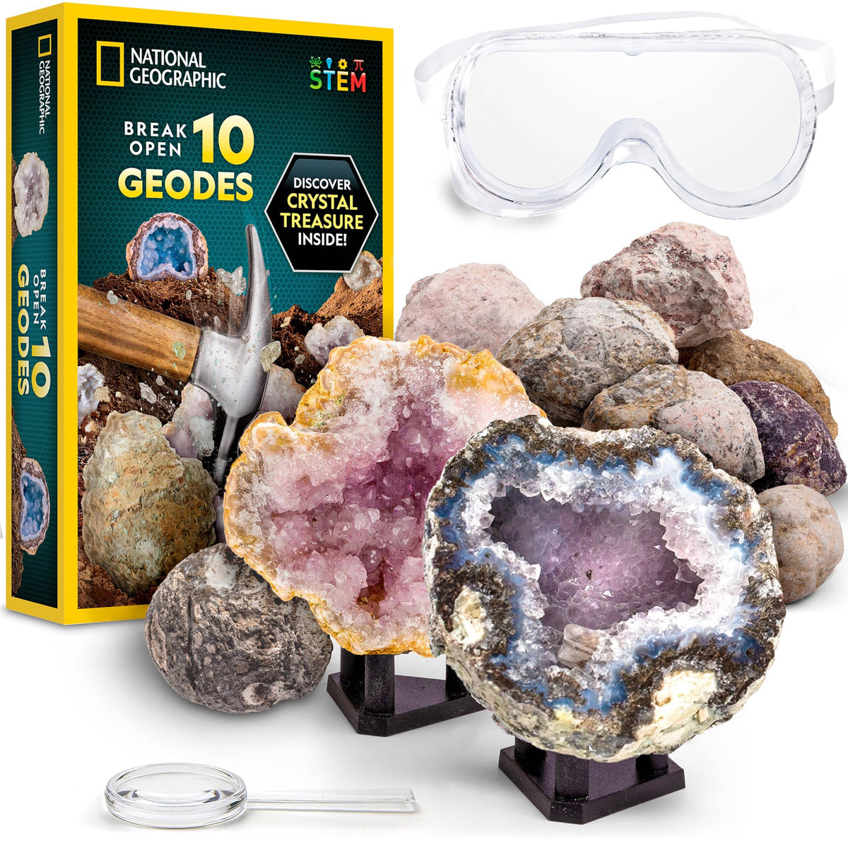 National Geographic Break Open 10 Premium Geodes NGGEO10