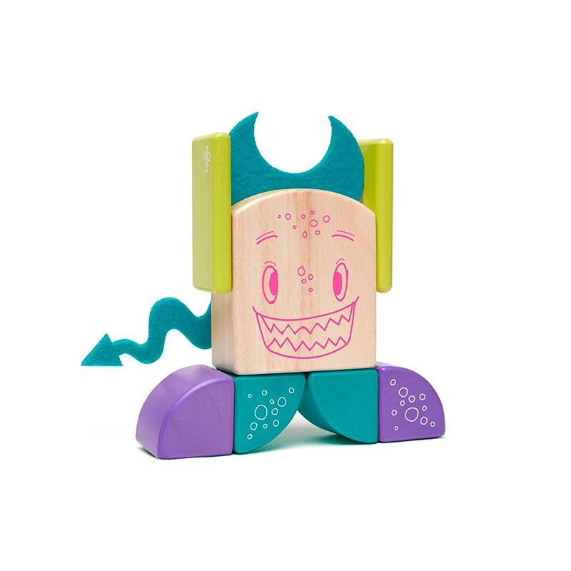 Tegu - Pip Magnetic Wooden Blocks Sticky Monsters