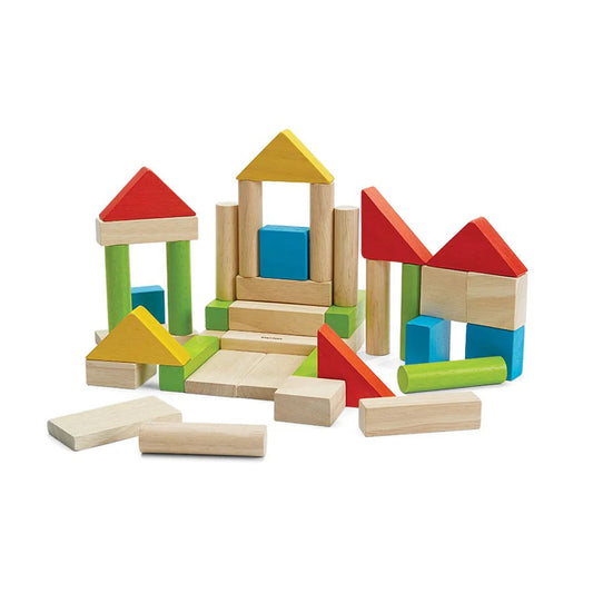 PlanToys Colorful 40 Unit Blocks Building Toys 