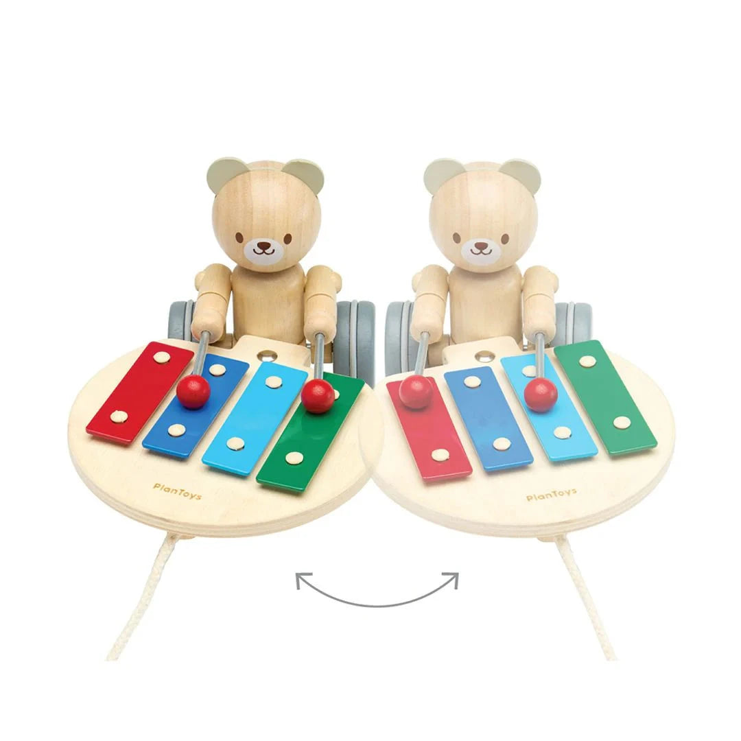 PlanToys Pull Along Musical Bear Toys 