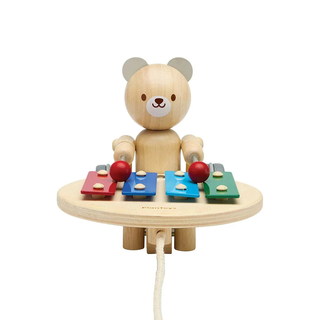 PlanToys Pull Along Musical Bear Toys 