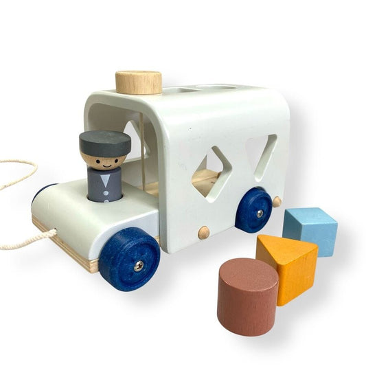 PlanToys Pull-Along Sorting Bus Toys 