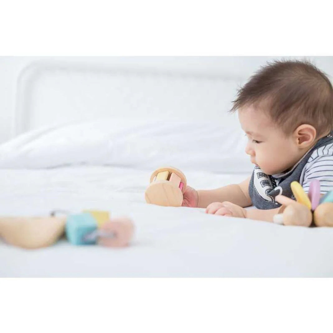 Tummy time with PlanToys Roller