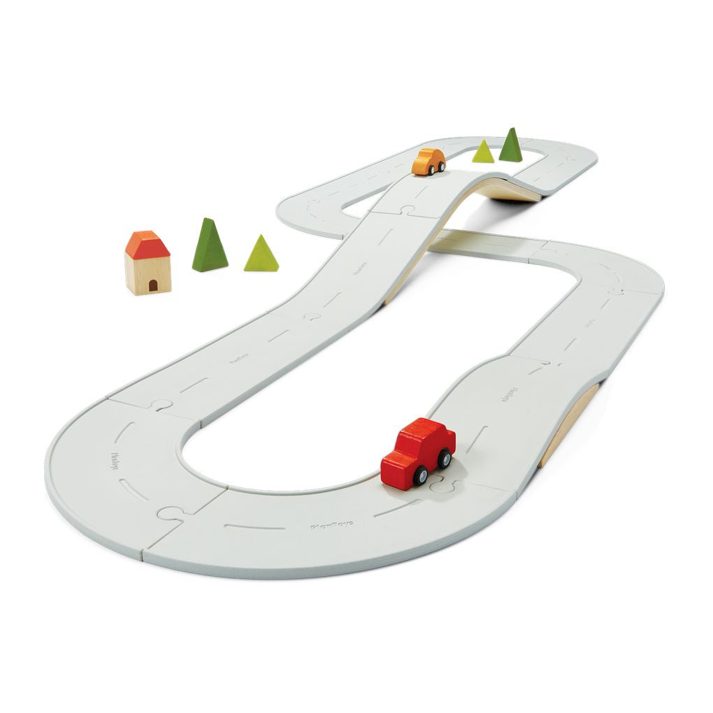 PlanToys Rubber Road & Rail Set