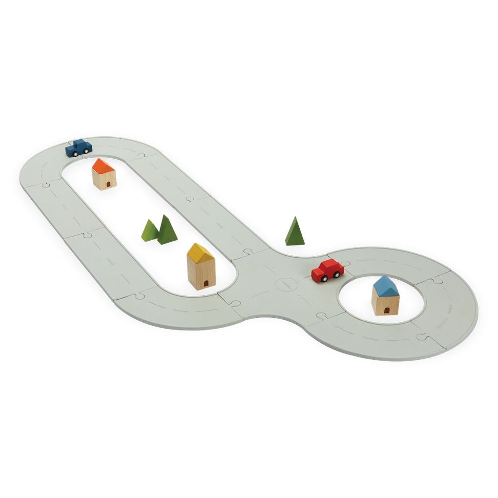 PlanToys USA - PlanToys Rubber Road & Rail Set - Medium