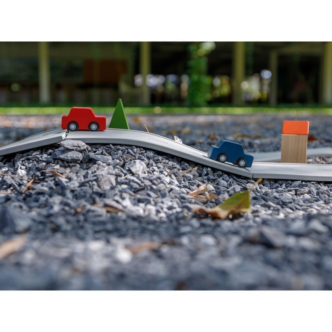 PlanToys USA - PlanToys Rubber Road & Rail Set - Medium