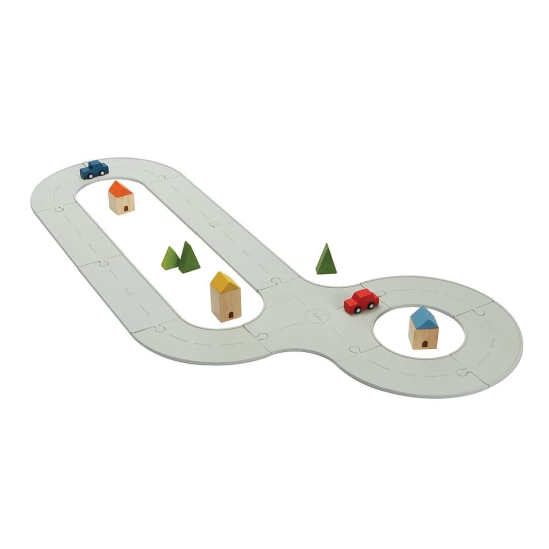 PlanToys USA - PlanToys Rubber Road & Rail Set - Medium
