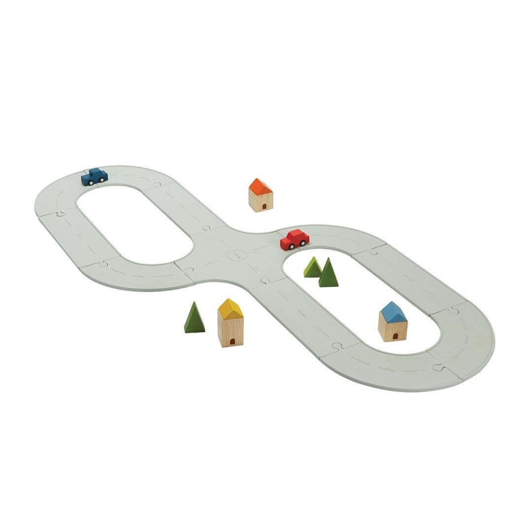 PlanToys USA - PlanToys Rubber Road & Rail Set - Medium