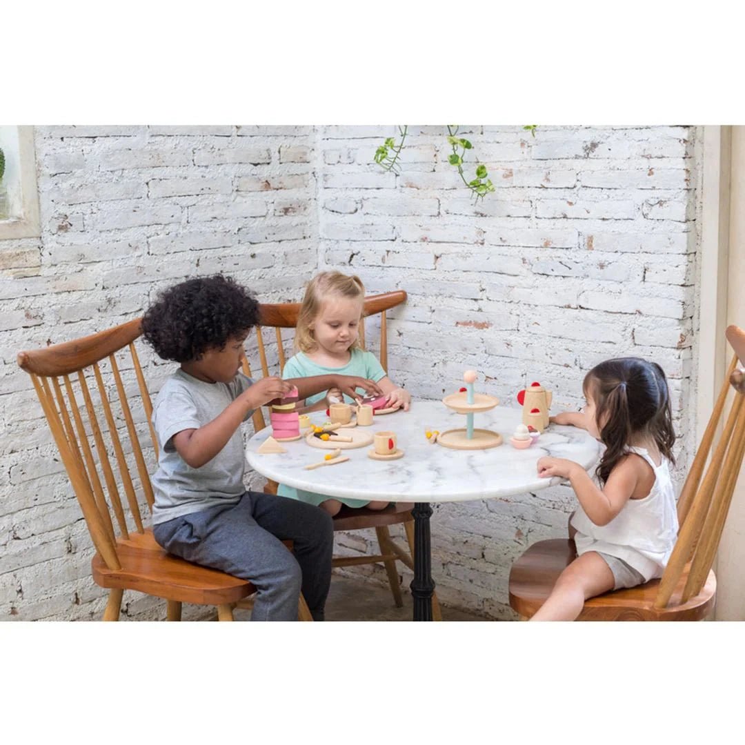 PlanToys - PlanToys Tea Set Natural and Red