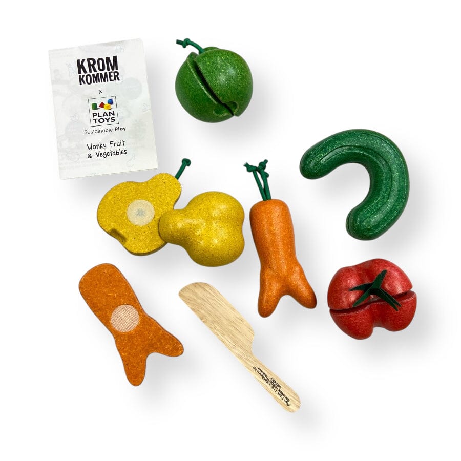 PlanToys - PlanToys Wooden Wonky Fruits & Vegetables Set