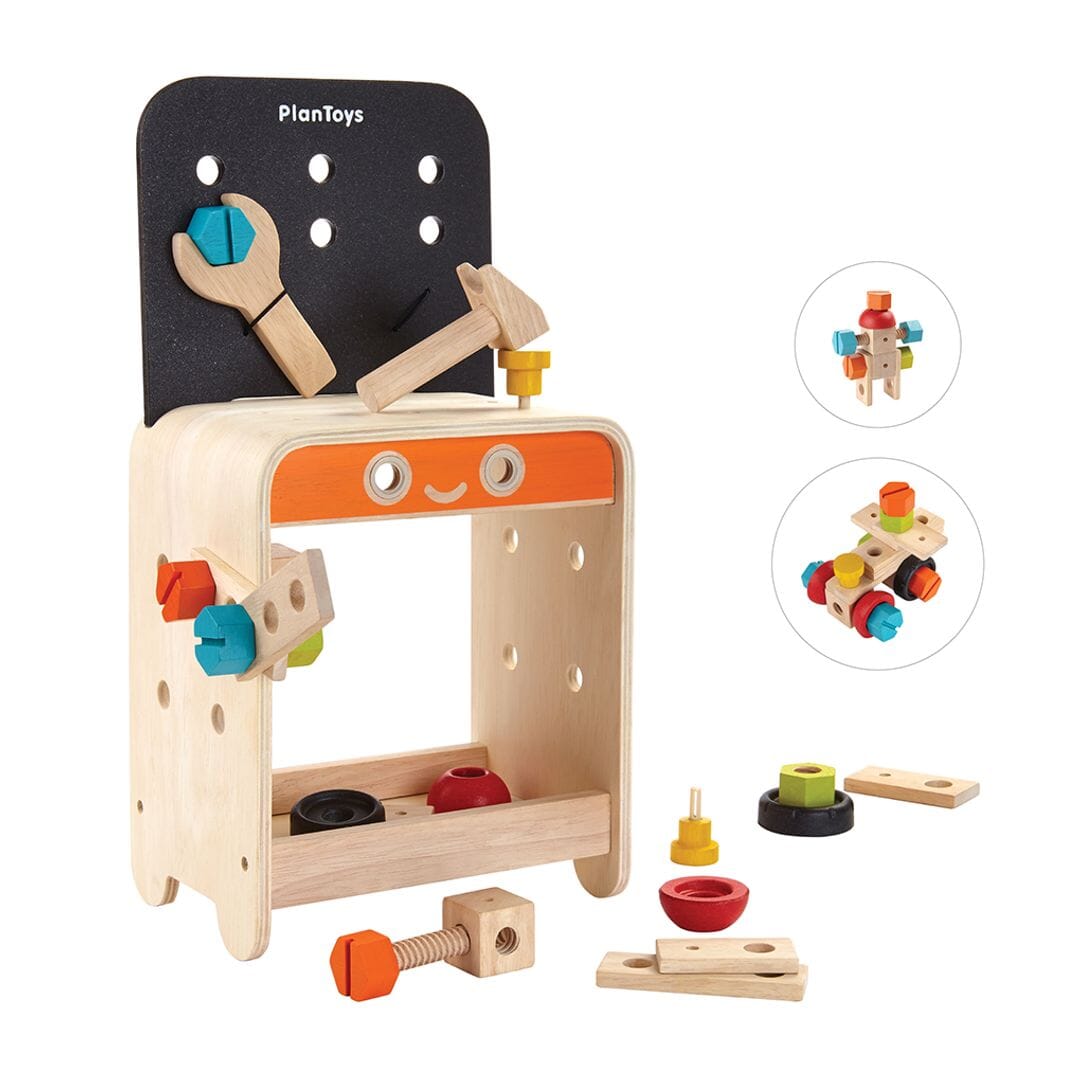 Childrens toy work bench from PlanToys details