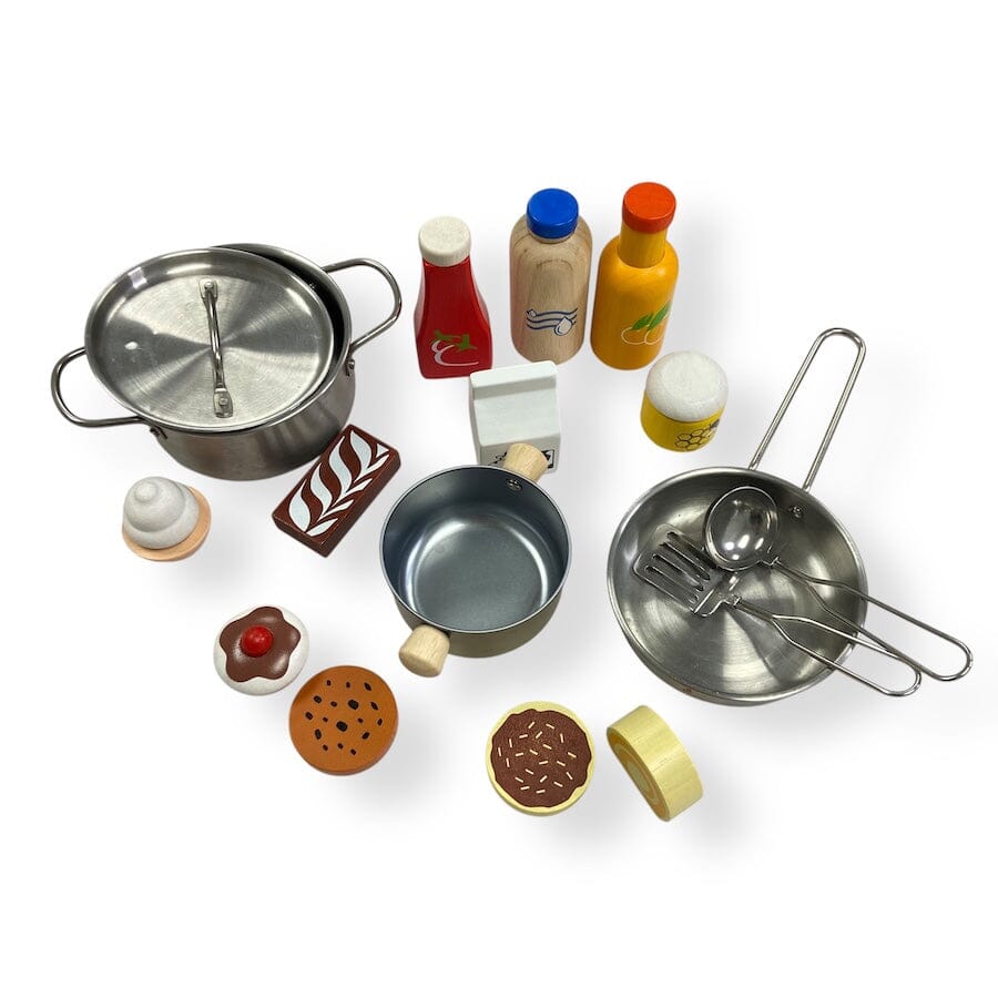 Play Food with Pans and Utensils Toys 