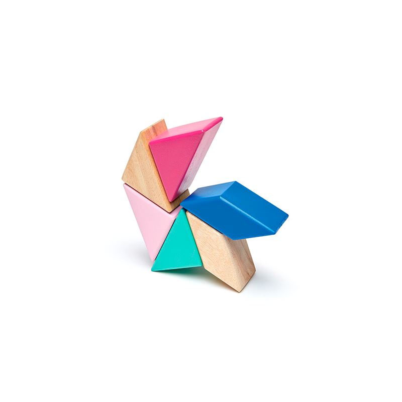 Pocket Pouch Prism <br>Magnetic Wooden Blocks <br>6 pieces 