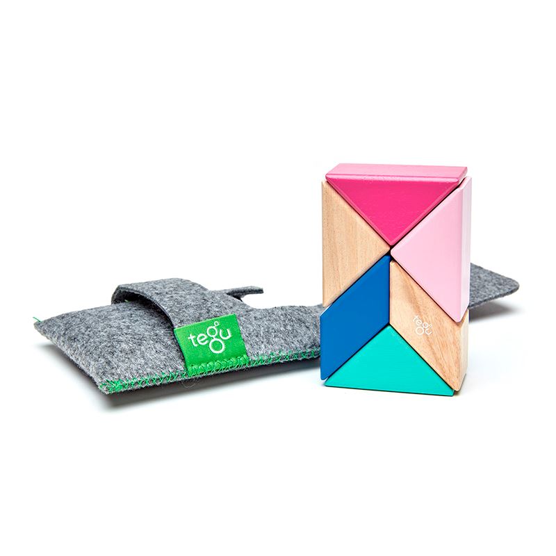 Pocket Pouch Prism <br>Magnetic Wooden Blocks <br>6 pieces Blossom 