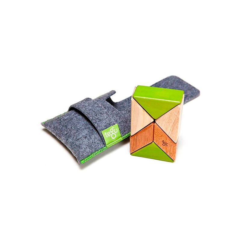 Pocket Pouch Prism <br>Magnetic Wooden Blocks <br>6 pieces Jungle 
