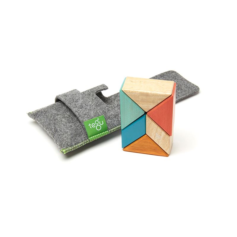 Pocket Pouch Prism <br>Magnetic Wooden Blocks <br>6 pieces Sunset 